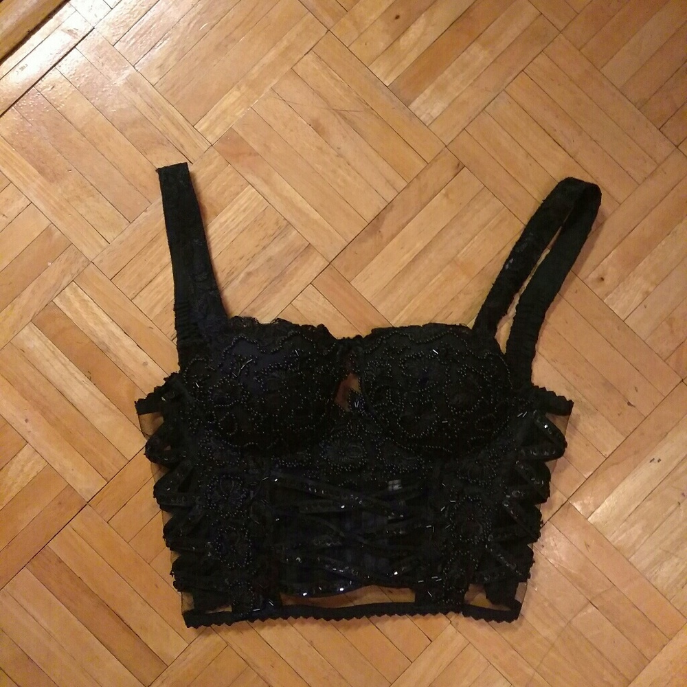 Beaded rave crop top